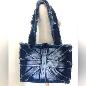 🙂Large denim shoulder bag